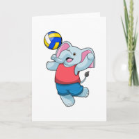 Olifant als Volleybalspeler met Volleybal