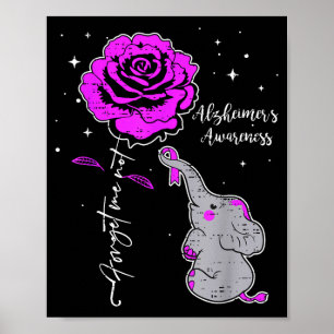 Olifant alzheimer bewustzijnslint paars poster