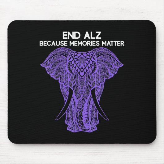Olifant Alzheimerheimer Awareness Kleding End Muismat (Voorkant)