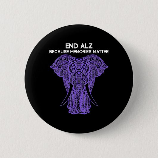 Olifant Alzheimerheimer Bewustzijnskleding Einde Ronde Button 5,7 Cm (Voorkant)