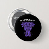 Olifant Alzheimerheimer Bewustzijnskleding Einde Ronde Button 5,7 Cm (Voorkant /achterkant)