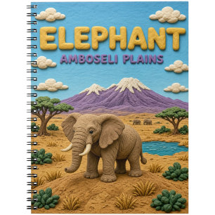 Olifant Amboseli-vlaktes Modern KlayKoo Notitieboek