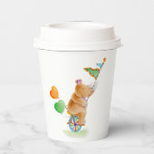 Olifant art baby shower op maat papieren bekers (Achterkant)