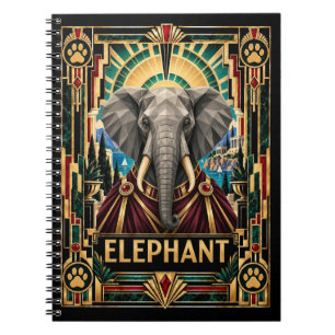 Olifant, Art Deco Wildlife Notitieboek
