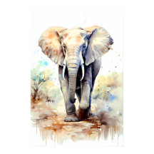 Olifant Art Poster Afrika Wanddecoratie