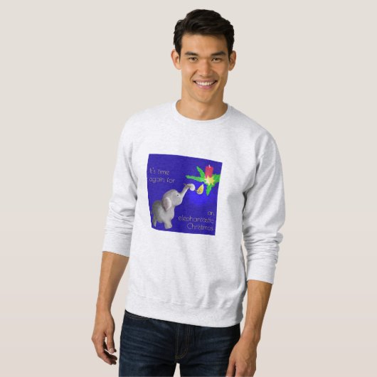 Olifant-astic Kerstmis "Lelijke" Dumbo met Kaars Trui (Voorkant volledig)