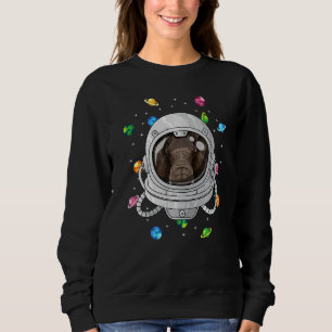Olifant astronaut dier diep in de ruimte kosmische trui