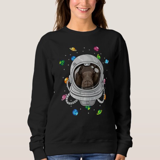 Olifant astronaut dier diep in de ruimte kosmische trui (Voorkant)