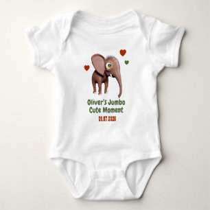 Olifant Baby Aangepaste Naam Datum Mooie Moment Romper