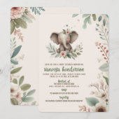 Olifant Baby Borrel Kaart (Voorkant / Achterkant)