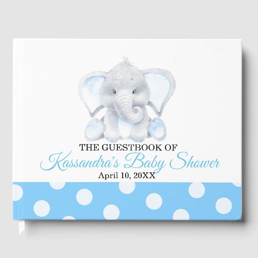 Olifant Baby Boy Baby shower Gastenboek (Voorkant)