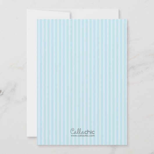 Olifant Baby Boy Douche Uitnodigingen met Ballon (Achterkant)