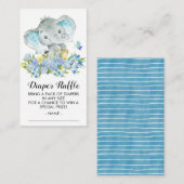 Olifant Baby Boys Douche Luier Raffle Ticket Informatiekaartje (Voorkant / Achterkant)