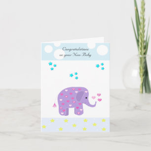 Olifant Baby Felicitaties Kaart