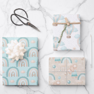 Olifant Baby Jongen Baby Shower Inpakpapier Vel