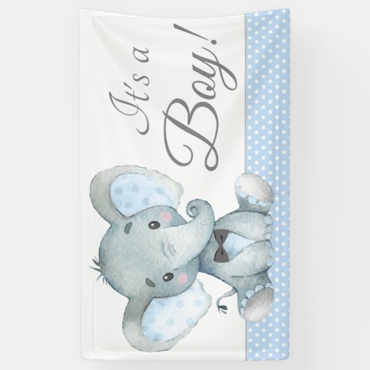 Olifant Baby Jongen Douche Banners (Verticaal)