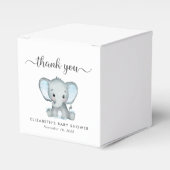 Olifant Baby Jongen Douche Dank je Bedankdoosjes (Voorkant Zijde)