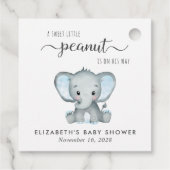 Olifant Baby Jongen Douche Dank je Bedankjes Labels (Achterkant)