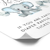 Olifant Baby Jongen Douche Luier Raffle Drop Off Poster (Hoek)