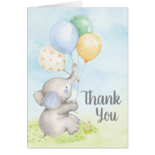 Olifant Baby Jongens Shower Bedankkaartjes