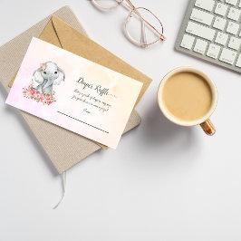 Olifant Baby Luier Raffle Informatiekaartje