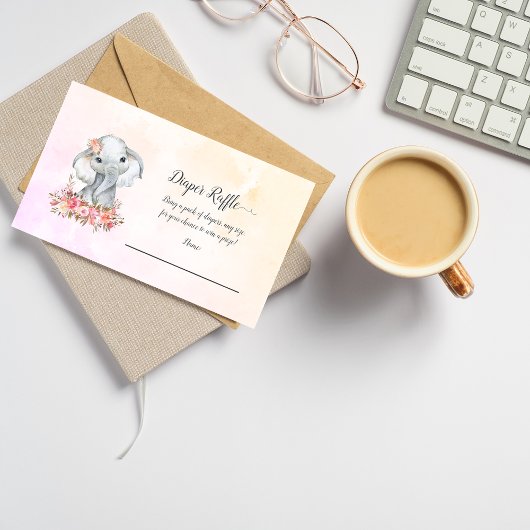 Olifant Baby Luier Raffle Informatiekaartje