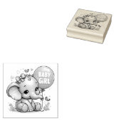 Olifant Baby Meisje Rubberstempel (Gestempeld)