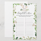 Olifant Baby Shower ABC's Race Game (Voorkant / Achterkant)