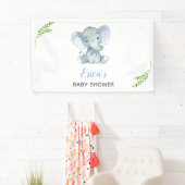 Olifant Baby shower Achtergrond Banner (Boy) Eenvo (Insitu)