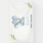 Olifant Baby shower Achtergrond Banner (Boy) Eenvo (Verticaal)
