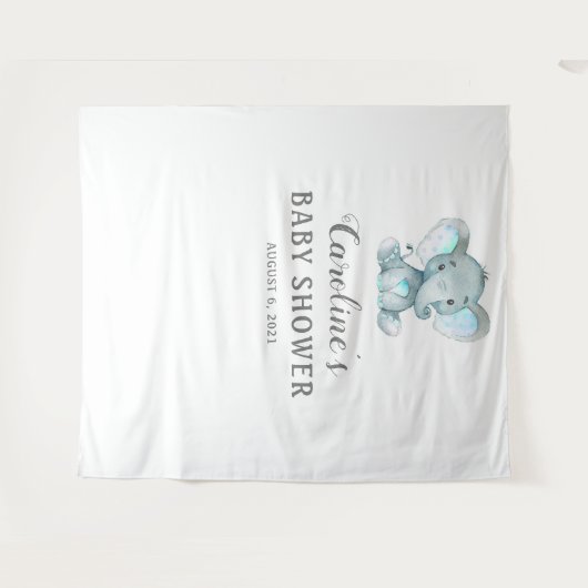 Olifant Baby Shower Achtergrond, Fotohokje Prop Wandkleed (Voorkant (horizontaal))