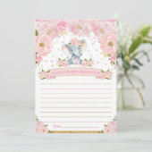 Olifant Baby shower Advies voor Ouders om Kaart te (Staand voorkant)