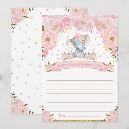 Olifant Baby shower Advies voor Ouders om Kaart te (Voorkant / Achterkant)
