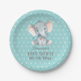 Olifant Baby shower Aqua Paper Bord