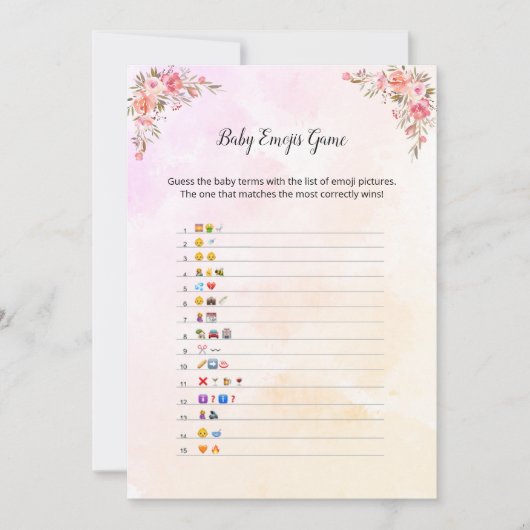 Olifant Baby Shower Baby Emoji Spelkaart Kaart (Voorkant)