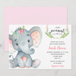 Olifant baby shower baby meisje douche uitnodiging