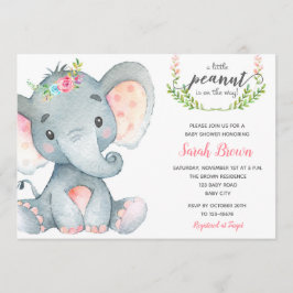 Olifant baby shower baby meisje douche uitnodiging