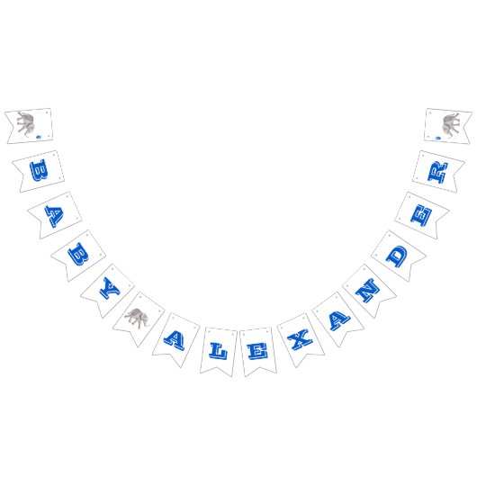 Olifant Baby shower Banner Bunting Flags (Alle)