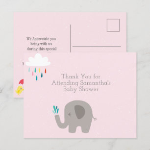 Olifant Baby Shower Bedankkaart Briefkaart