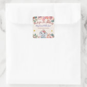 Olifant baby shower bedanksticker vierkante sticker (Tas)