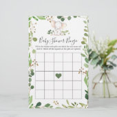 Olifant Baby shower Bingo spel (Staand voorkant)