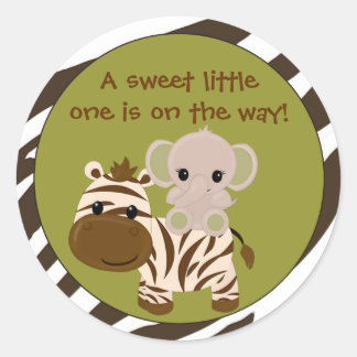 OLIFANT Baby shower blanco label/zegel Nali NJE#06 Ronde Sticker