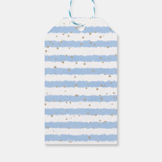 Olifant Baby shower Blauw Dank u Cadeaulabel (Achterkant)