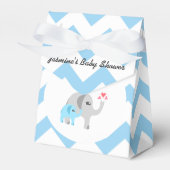 Olifant Baby shower Blauw en Wit Bedankdoosjes (Voorkant Zijde)
