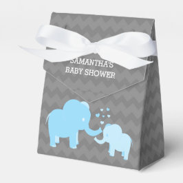 Olifant Baby shower Blauw Grijs Tent Favor Box Bedankdoosjes