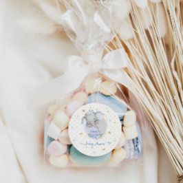 Olifant Baby shower Blauw Ronde Sticker