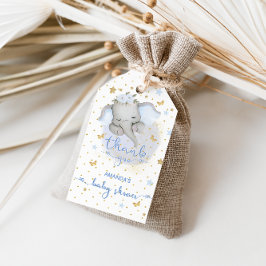 Olifant Baby Shower Blauwe Dank Je Cadeaulabel