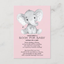 Olifant Baby shower Boek voor Baby Kaart
