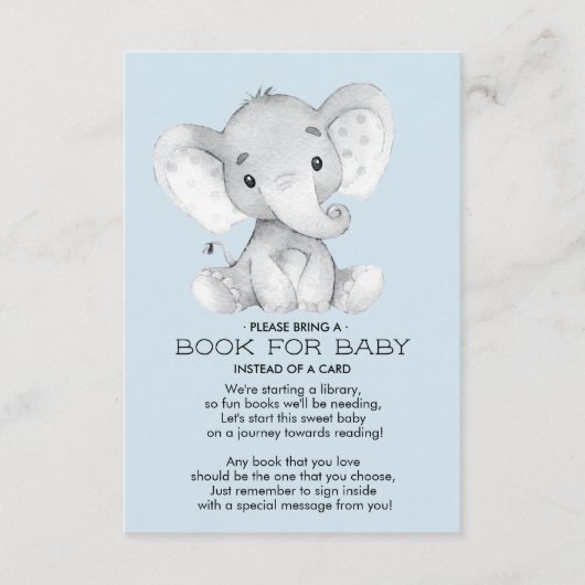 Olifant Baby shower Boek voor Baby Kaart (Voorkant)