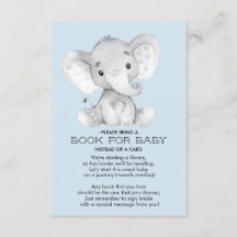Olifant Baby shower Boek voor Baby Kaart
